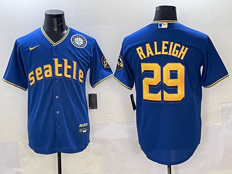 Men Seattle Mariners #29 Raleigh Blue City Edition 2025 Nike MLB Jersey style 5->seattle mariners->MLB Jersey